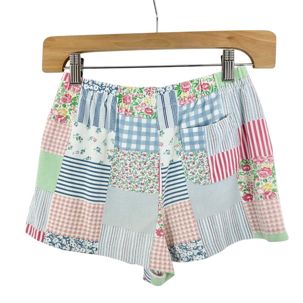 Polo Ralph Lauren Girls Shorts Pony Logo Patchwork Floral Stripe Gingham Size L - Picture 4 of 6